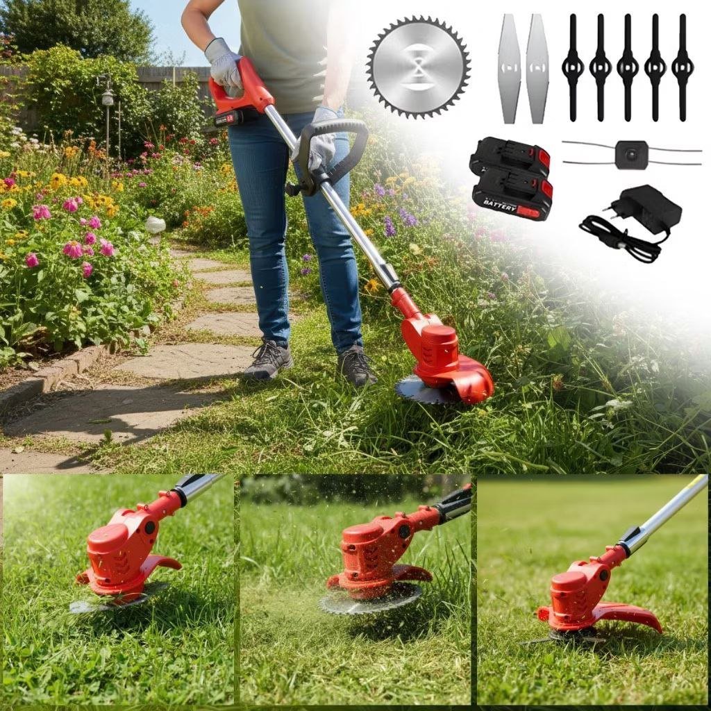 ️ Aparador Roçadeira Elétrica De Grama Nakasaki  A Bateria 48V 1580w Corte de Grama e Mato