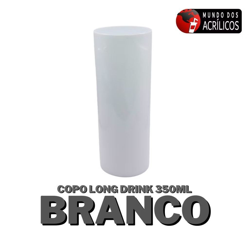 ️ KIT 50 COPOS LONG DRINK 350ML LISO BRANCO PARA PERSONALIZAR ADESIVAR FESTA