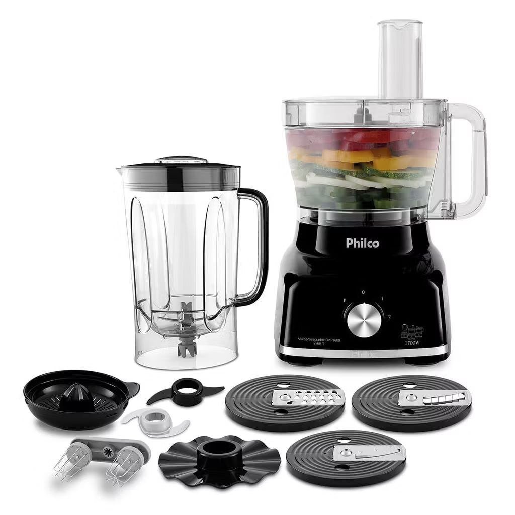 ️ Multiprocessador Philco 1700W 9 em 1 Preto PMP1600P