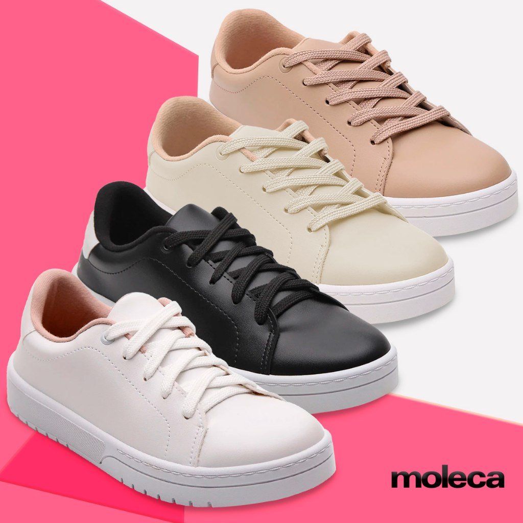 ️ Tênis Moleca Feminino Moda Casual Básico Passeio Leve