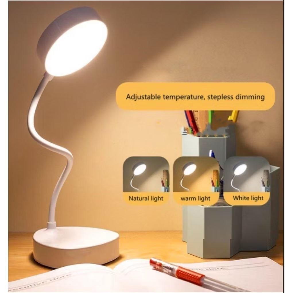 ️ Luminária de Mesa 20 Leds Bateria Recarregável USB Abajur Articulável Touch Controle de Intensidade