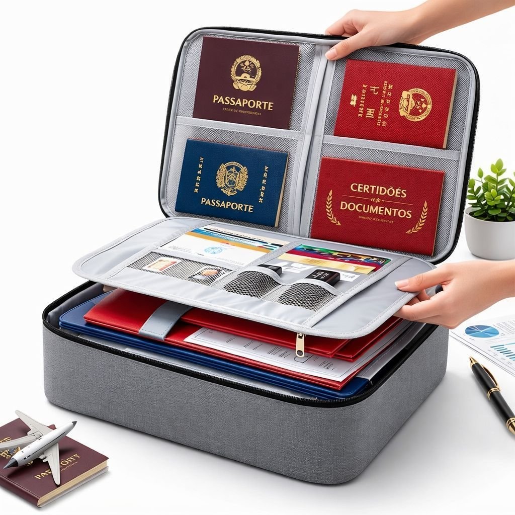 ️ Bolsa Pasta Organizador De Documentos Vários Compartimento T...