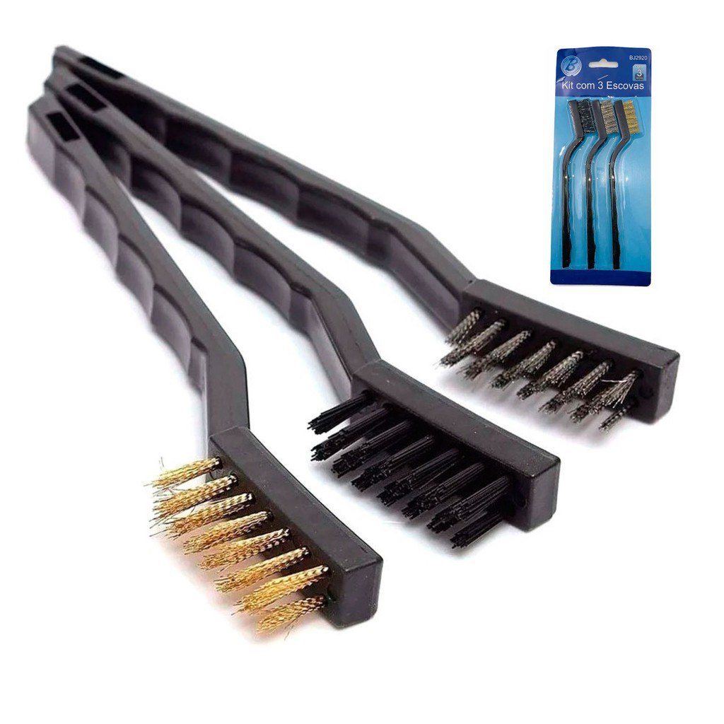 ️ Escovas de Aço Multiuso Kit 3 Pcs Aço