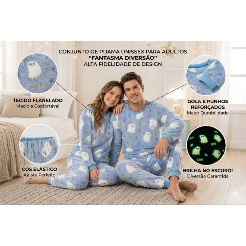 ️ Pijama quentinho adulto flecce.